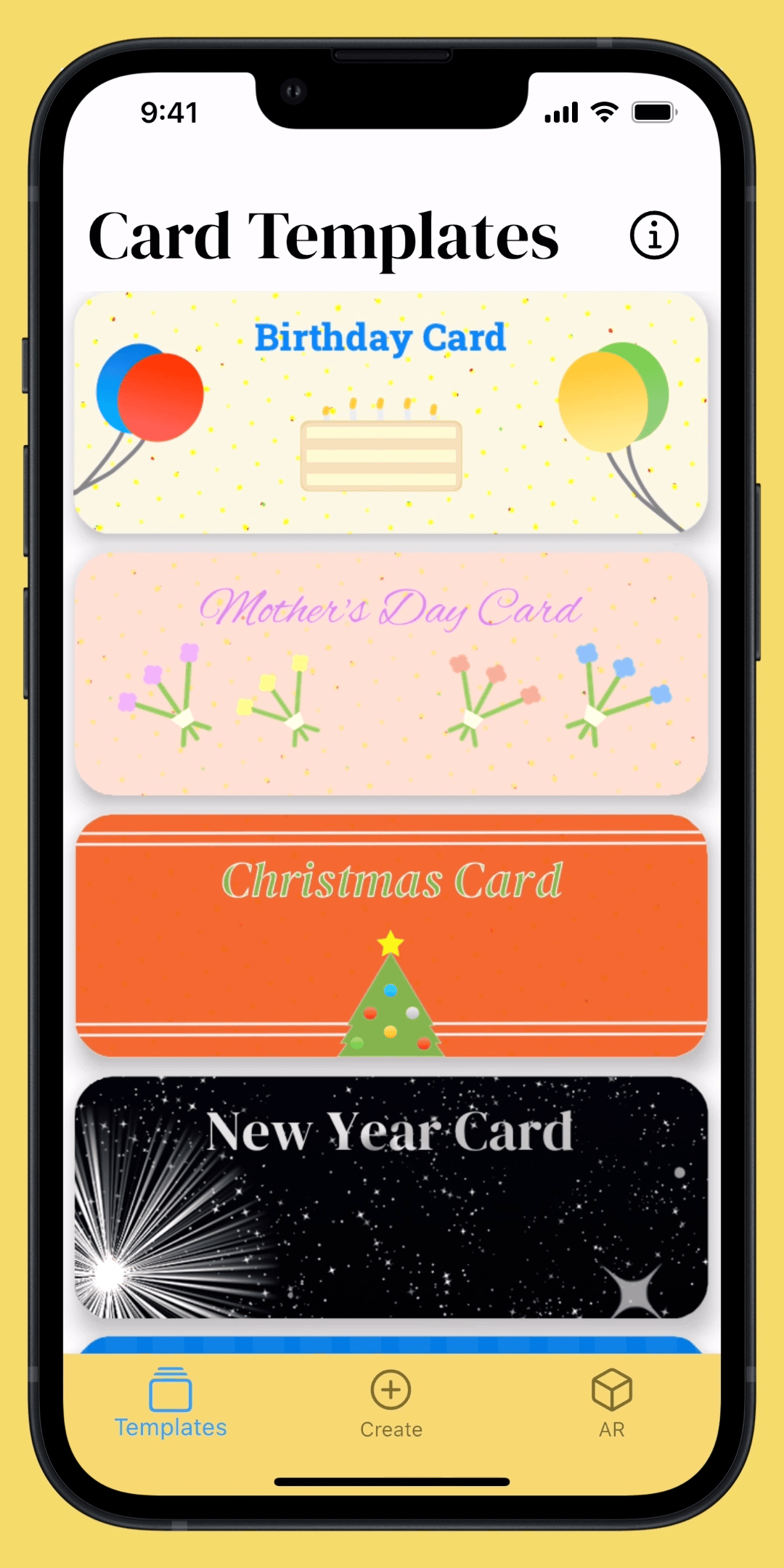 ecards mobile augmented reality greeting card templates