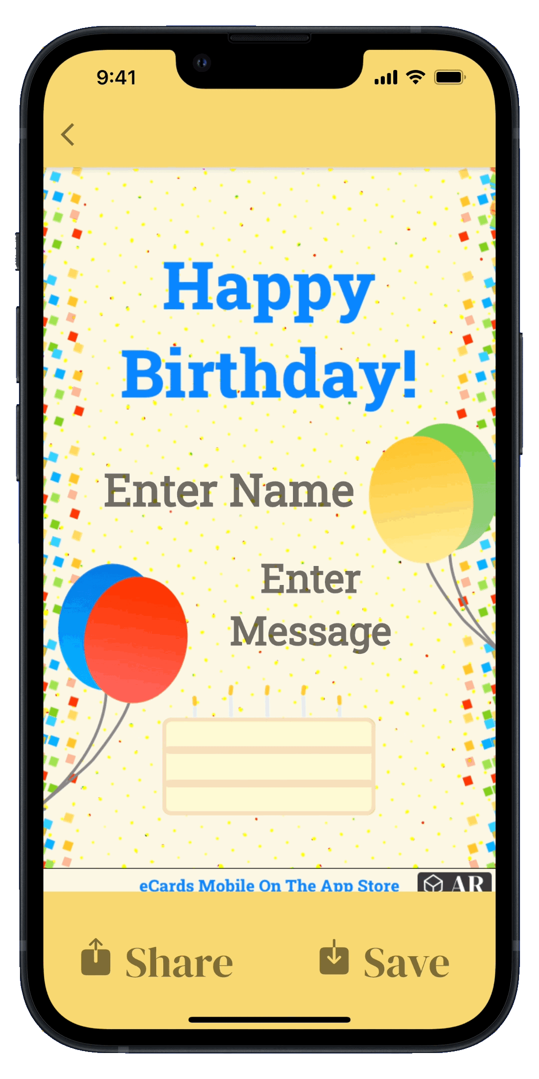 ecards mobile augmented reality birthday greeting card template